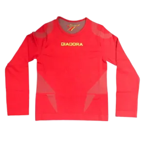 RED DIADORA SEAMLESS LONG SLEEVE JUNIOR TOP