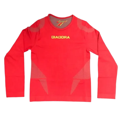 RED DIADORA SEAMLESS LONG SLEEVE JUNIOR TOP