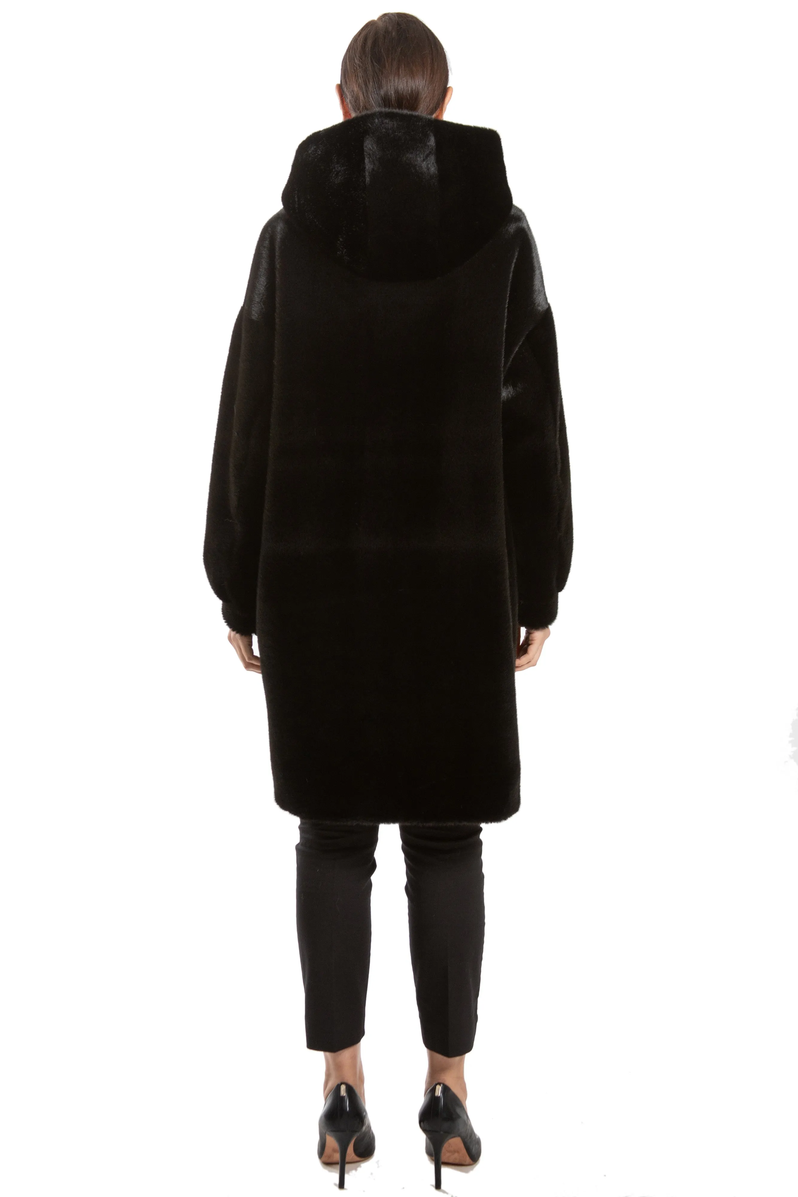 RIGA - Faux Mink Hooded Coat