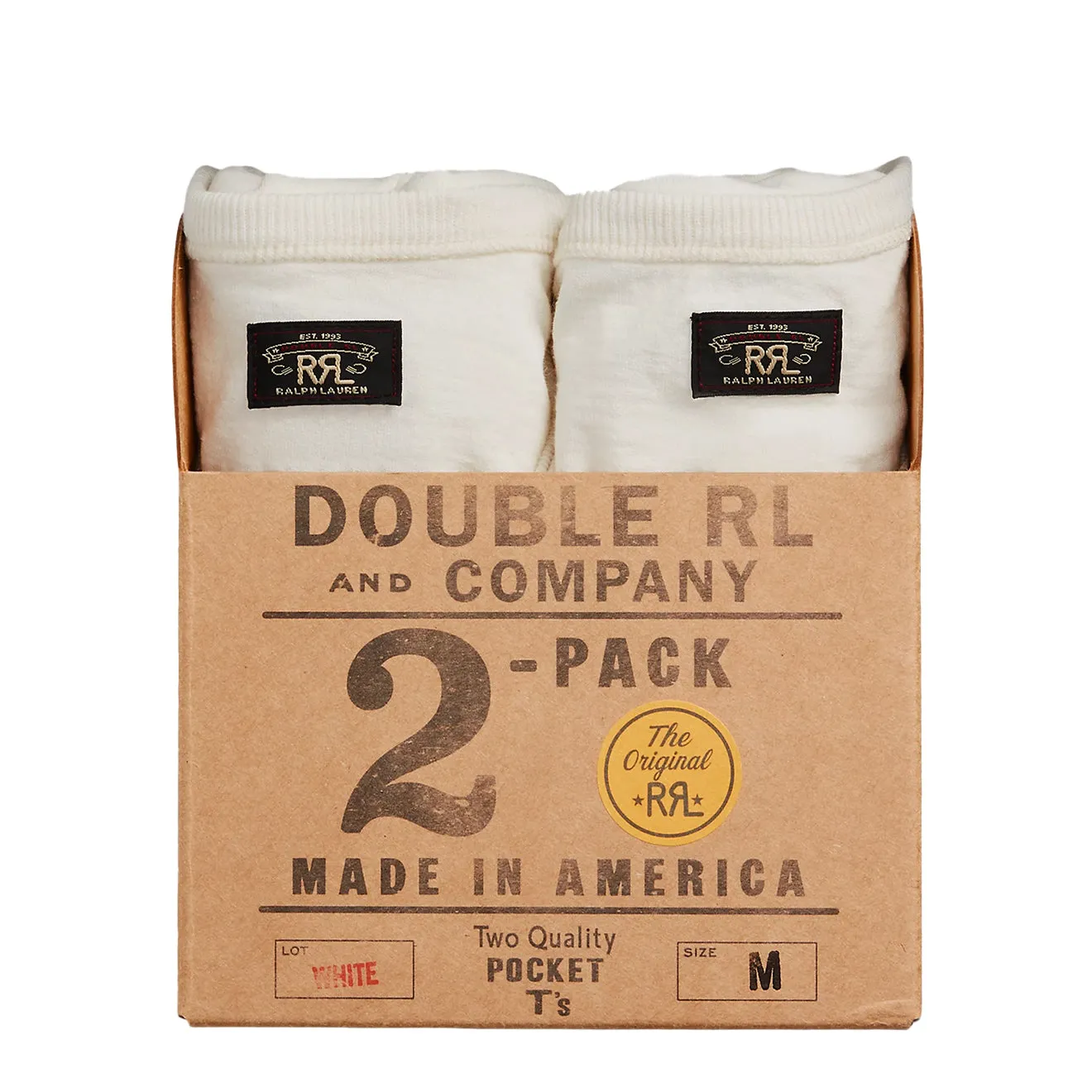 RRL by Ralph Lauren Garment-Dyed Pocket T-Shirt Two-Pack Warm White