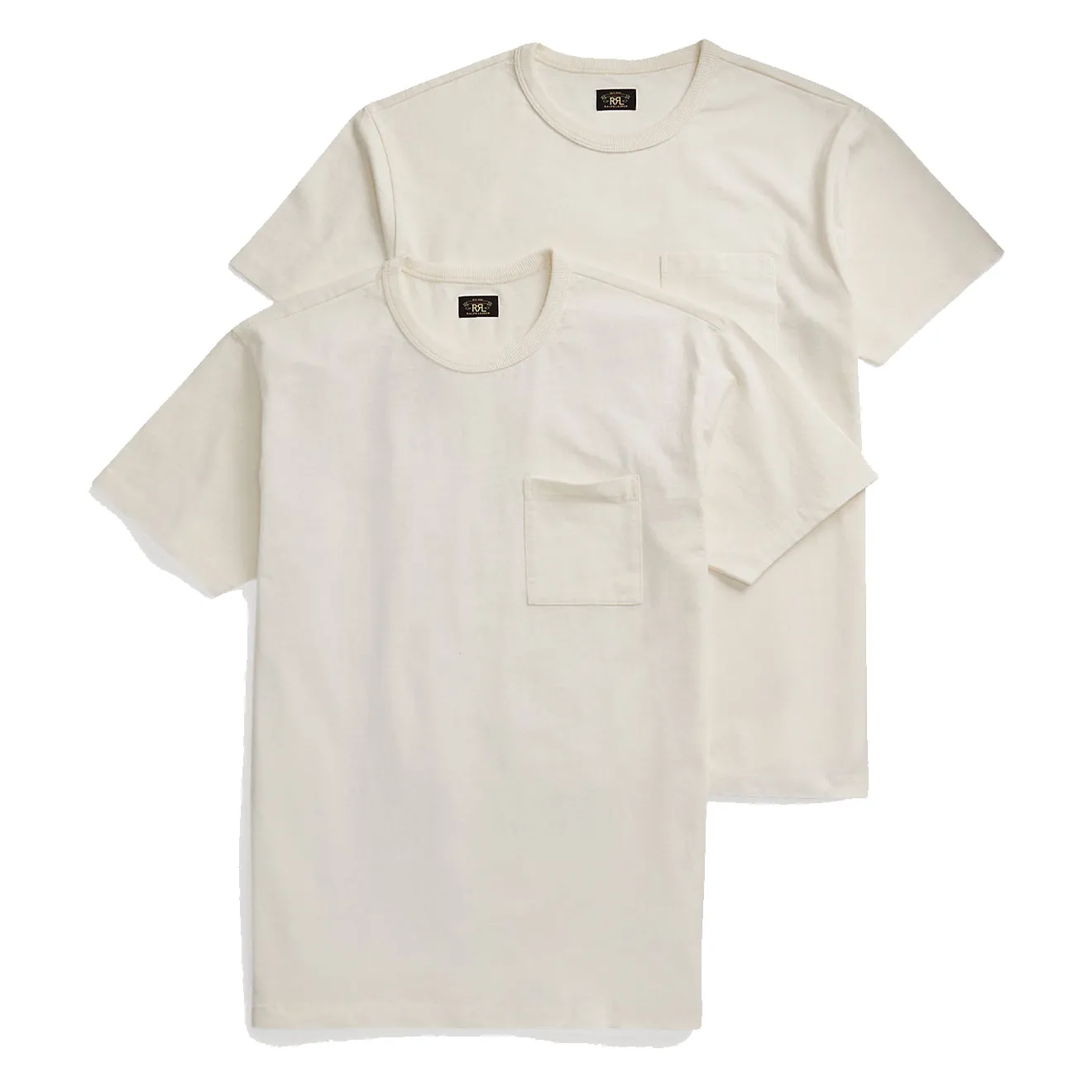 RRL by Ralph Lauren Garment-Dyed Pocket T-Shirt Two-Pack Warm White