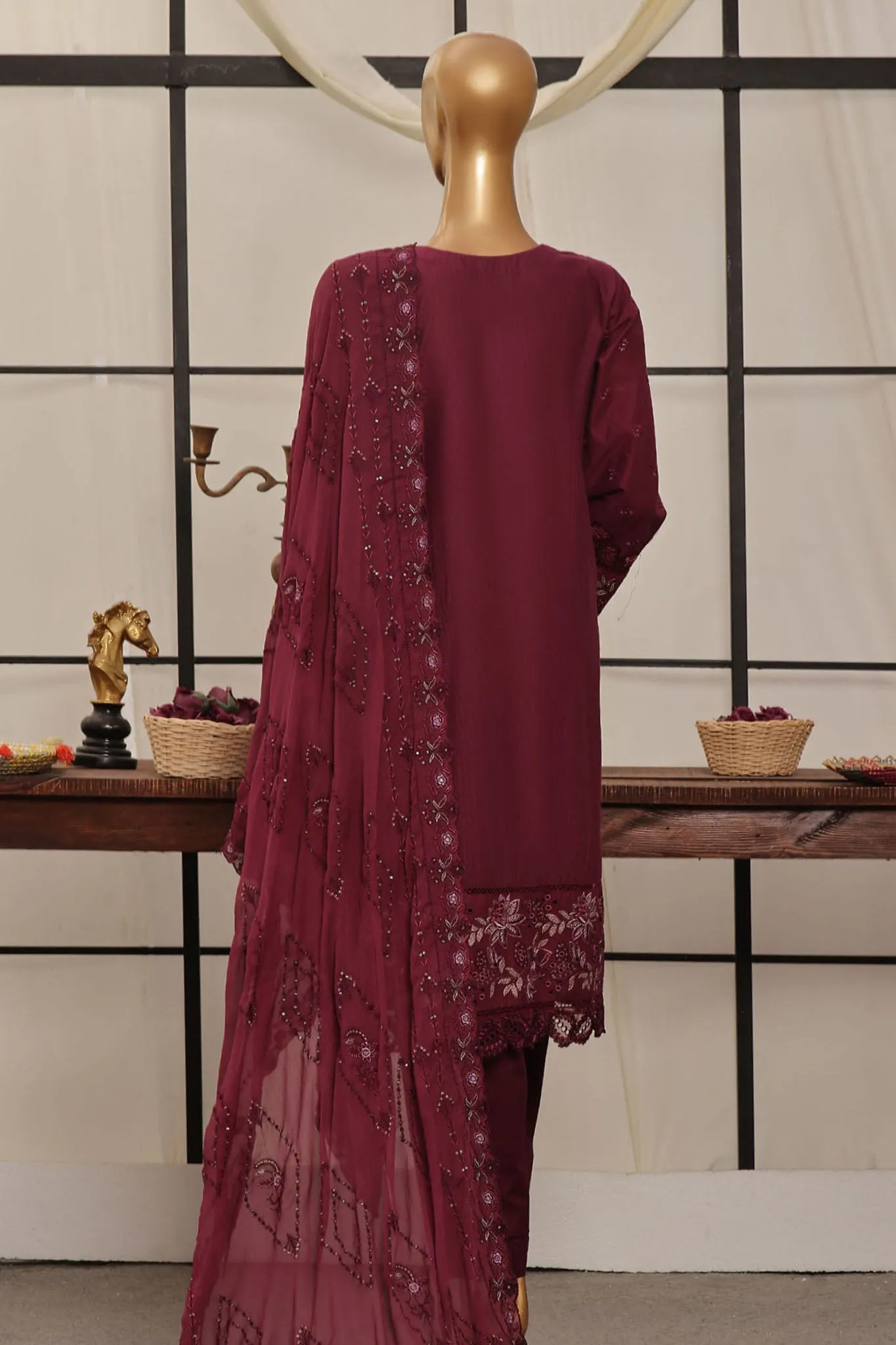 Sada Bahar Stitched 3 Piece Luxury Emb Festive Vol-03 Collection'2024-MK-13-Purple