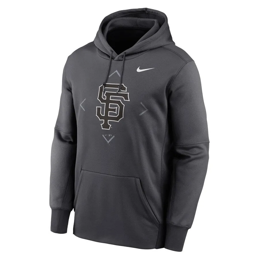 San Francisco Giants Nike Therma Bracket Icon Performance Hoodie - Charcoal