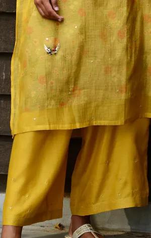 Soft silk pale Mustard pants