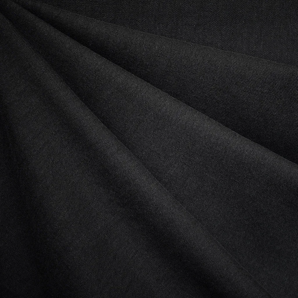 Soft Washed Linen Cotton Twill Solid Black