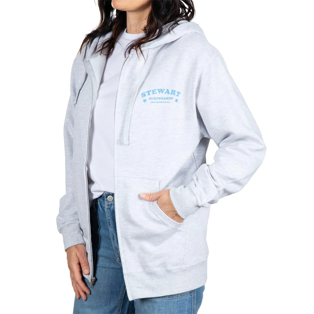 STEWART TUBE RIDER HOODED ZIP FRONT SWEATSHIRT