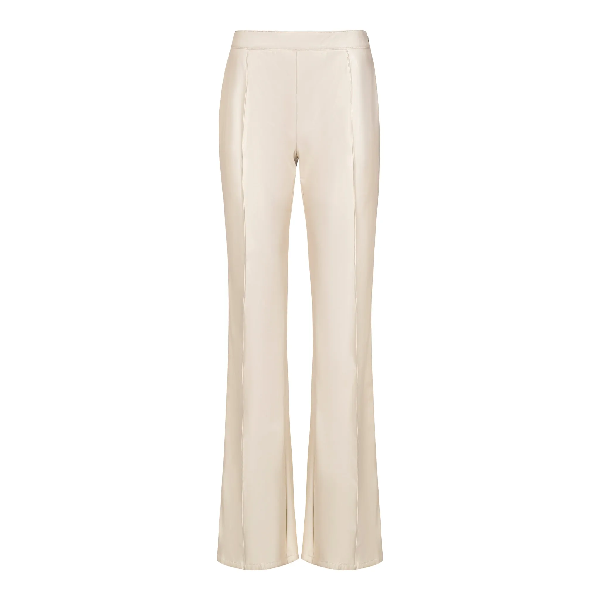 Wide Leg Soft Faux Leather Pant - Bone