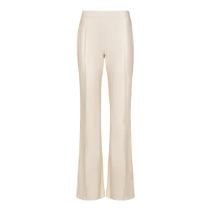 Wide Leg Soft Faux Leather Pant - Bone