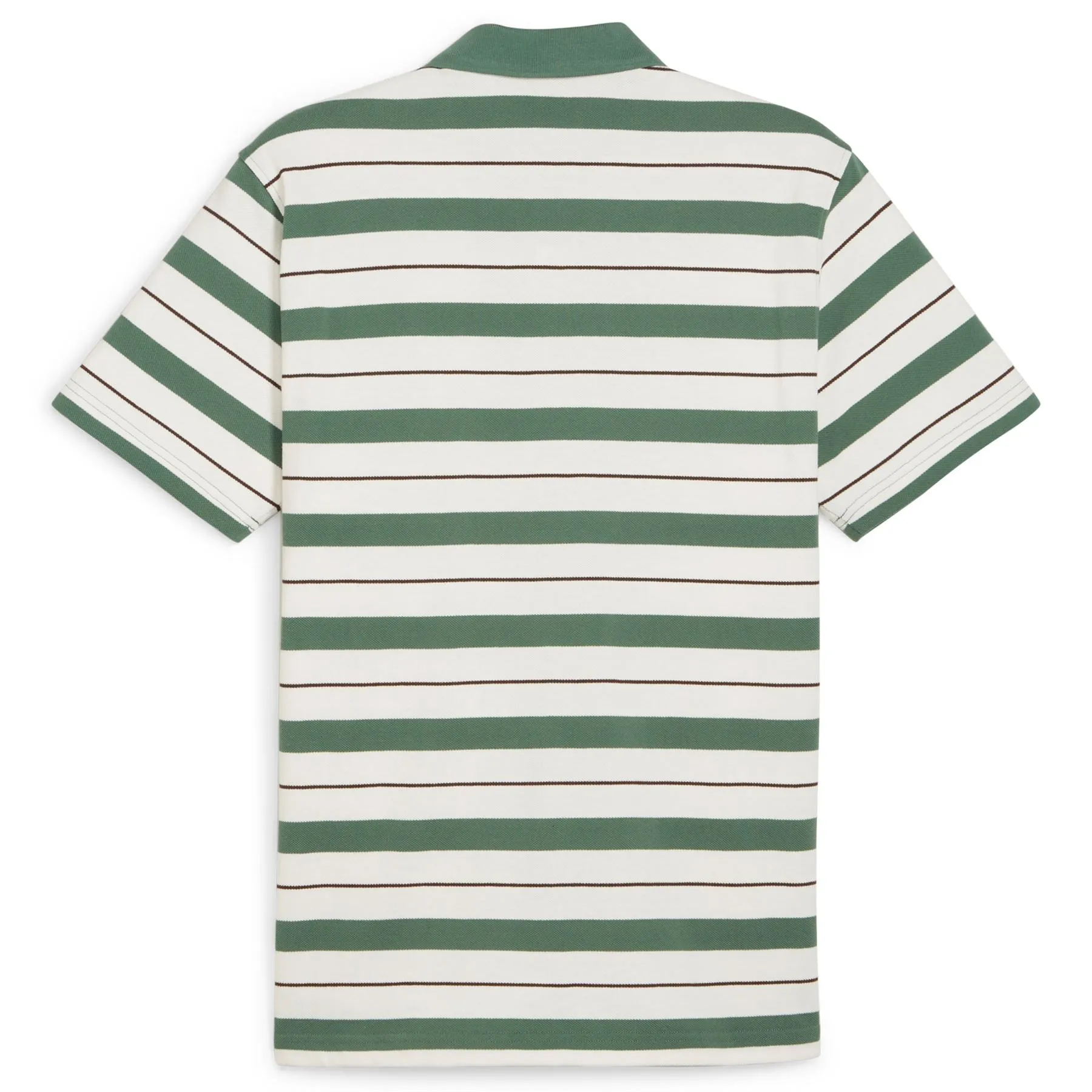 X QGC Sunday Stripe Polo Warm White/Deep Forest - SS24