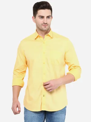 Yellow Solid Smart Fit Casual Shirt | Greenfibre