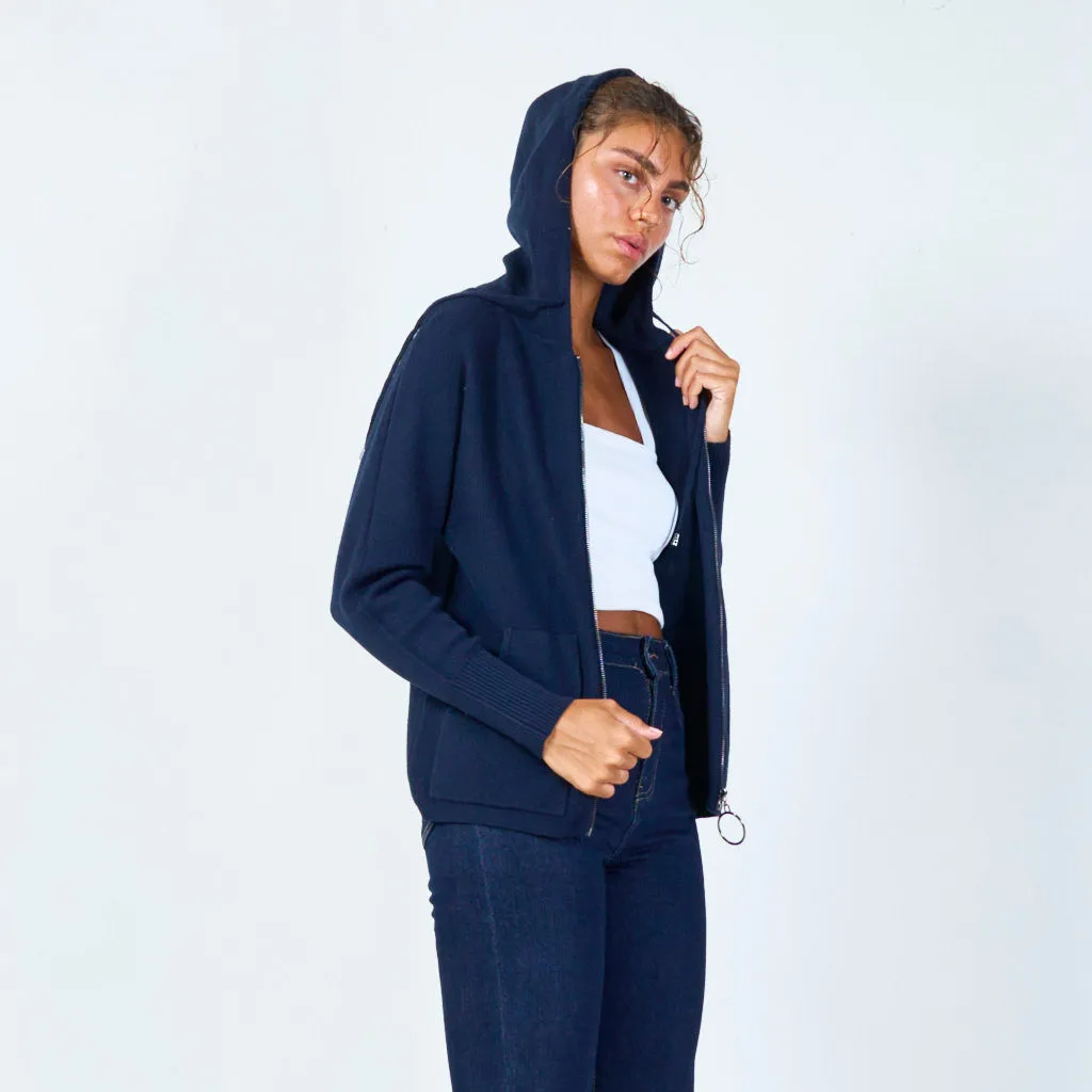 Zip-up hoodie with pockets wholesale