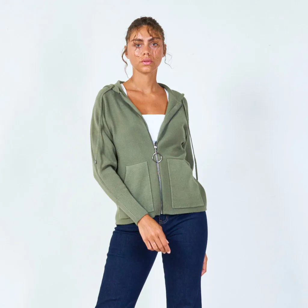 Zip-up hoodie with pockets wholesale